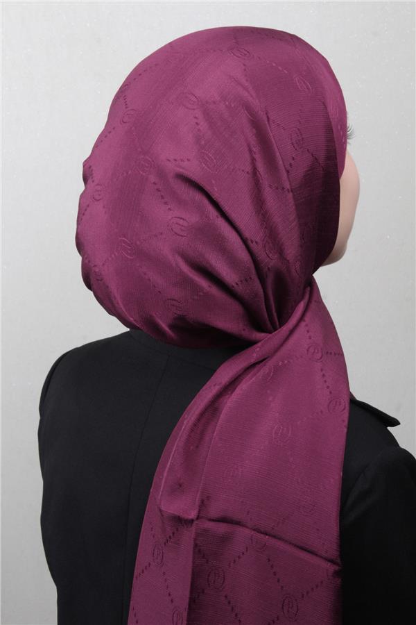 Piramit Monogram Şal 2889-19 Vişne Çürüğü
