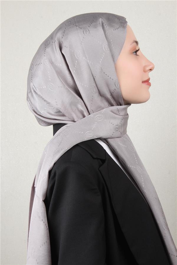 Piramit Monogram Şal 2889-20 Gri