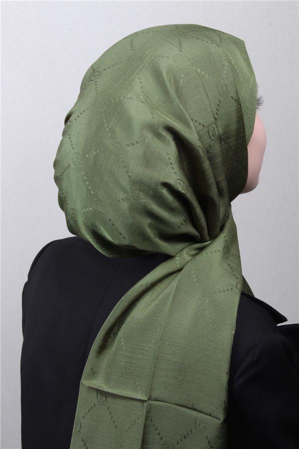 Piramit Monogram Şal 2889-21 Haki