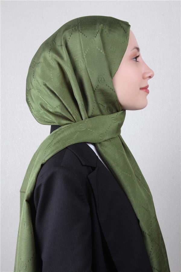 Piramit Monogram Şal 2889-21 Haki