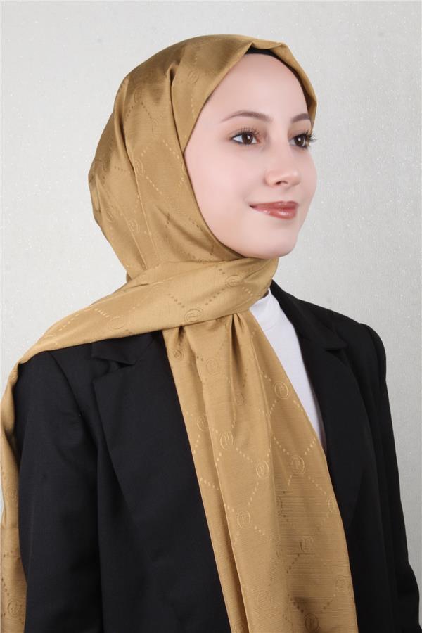 Piramit Monogram Şal 2889-23 Bal Kabağı