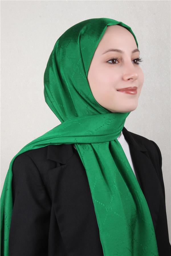 Piramit Monogram Şal 2889-24 Yeşil