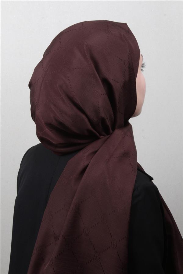 Piramit Monogram Şal 2889-29 Acı Kahve