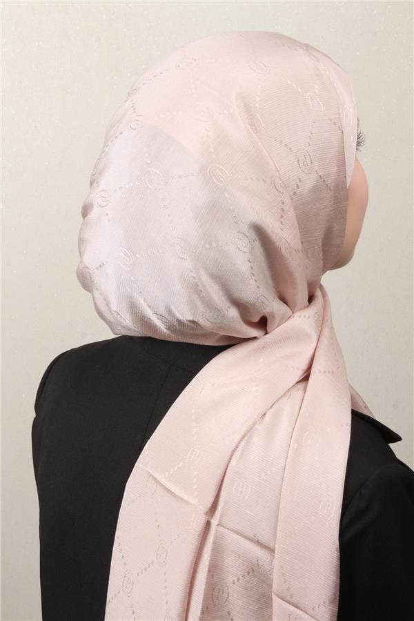 Piramit Monogram Şal 2889-4 Açık Pudra