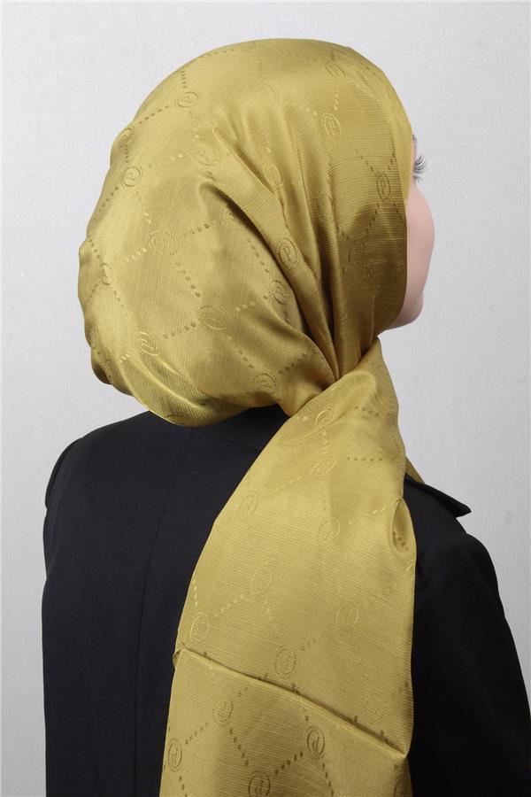 Piramit Monogram Şal 2889-8 Yağ Yeşili