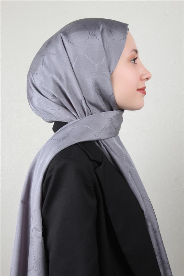 Piramit Monogram Şal 2889-9 Füme