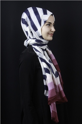 Piramit Pamuklu Desenli Şal 1286-11