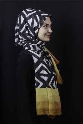 Piramit Pamuklu Desenli Şal 1286-14