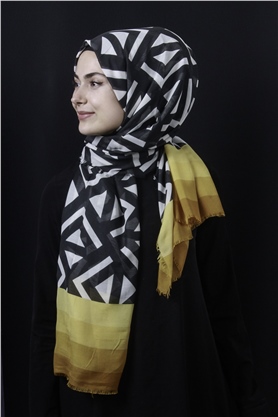 Piramit Pamuklu Desenli Şal 1286-14