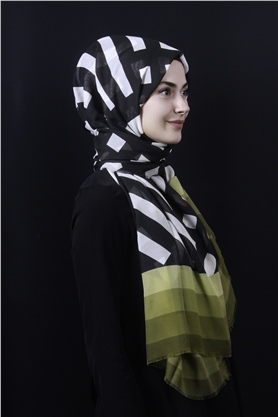 Piramit Pamuklu Desenli Şal 1286-16