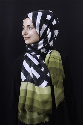 Piramit Pamuklu Desenli Şal 1286-16