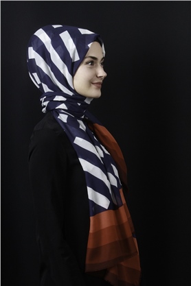 Piramit Pamuklu Desenli Şal 1286-17