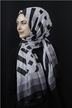 Piramit Pamuklu Desenli Şal 1286-19