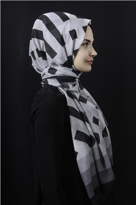 Piramit Pamuklu Desenli Şal 1286-19