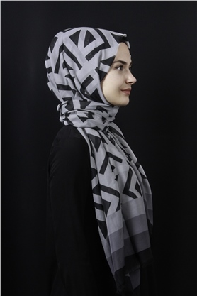 Piramit Pamuklu Desenli Şal 1286-20