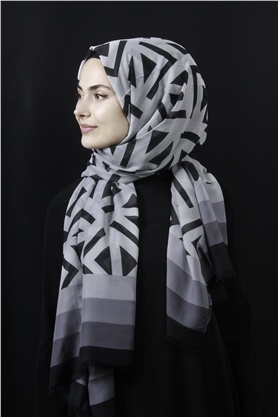 Piramit Pamuklu Desenli Şal 1286-20