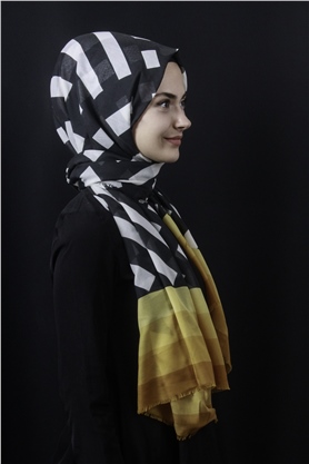 Piramit Pamuklu Desenli Şal 1286-21