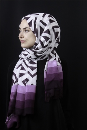 Piramit Pamuklu Desenli Şal 1286-24