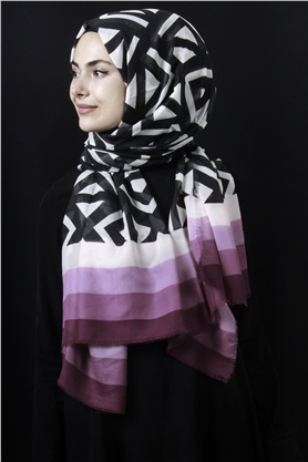 Piramit Pamuklu Desenli Şal 1286-27