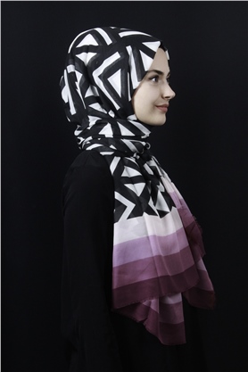 Piramit Pamuklu Desenli Şal 1286-27