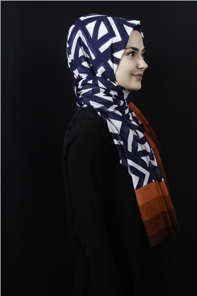 Piramit Pamuklu Desenli Şal 1286-3