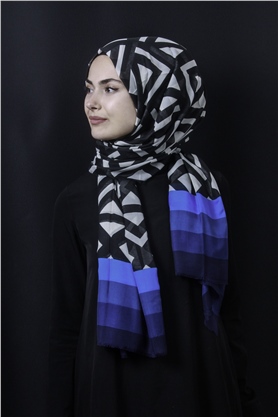 Piramit Pamuklu Desenli Şal 1286-30