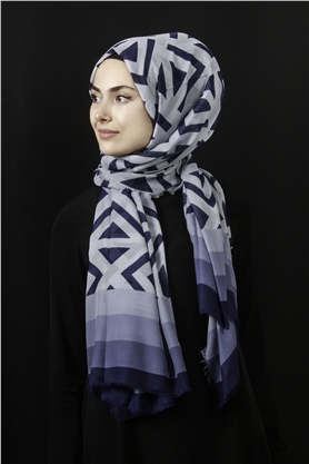 Piramit Pamuklu Desenli Şal 1286-6