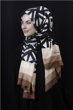Piramit Pamuklu Desenli Şal 1286-7