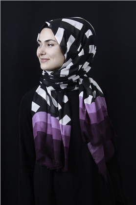 Piramit Pamuklu Desenli Şal 1286-8