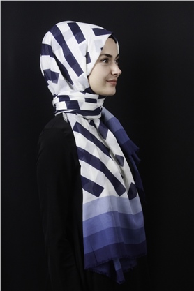 Piramit Pamuklu Desenli Şal 1286-9