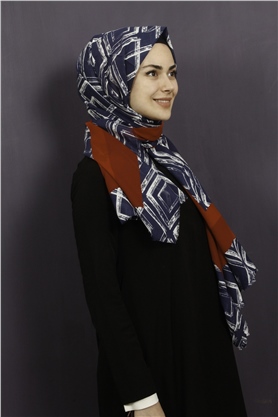 Piramit Pamuklu Desenli Şal 1289-11