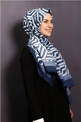 Piramit Pamuklu Desenli Şal 1289-12