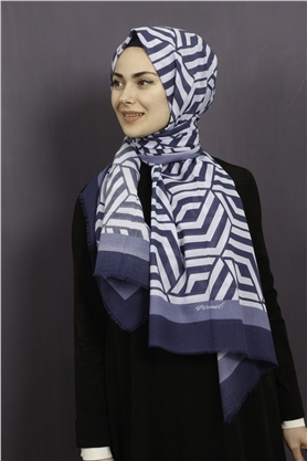 Piramit Pamuklu Desenli Şal 1289-12