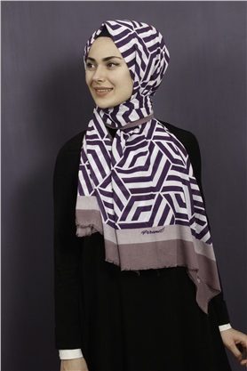 Piramit Pamuklu Desenli Şal 1289-13