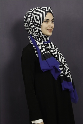 Piramit Pamuklu Desenli Şal 1289-15