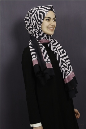 Piramit Pamuklu Desenli Şal 1289-18