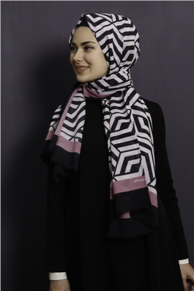 Piramit Pamuklu Desenli Şal 1289-18