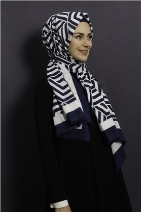 Piramit Pamuklu Desenli Şal 1289-19