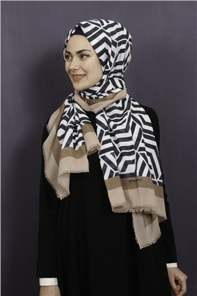 Piramit Pamuklu Desenli Şal 1289-20