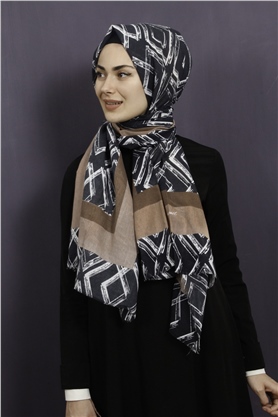 Piramit Pamuklu Desenli Şal 1289-21
