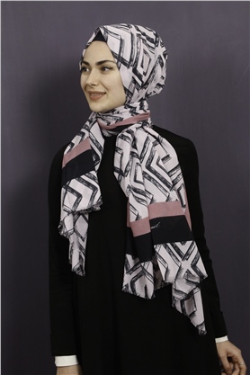 Piramit Pamuklu Desenli Şal 1289-22