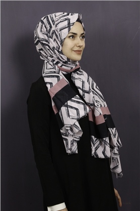 Piramit Pamuklu Desenli Şal 1289-22