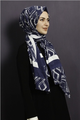 Piramit Pamuklu Desenli Şal 1289-23
