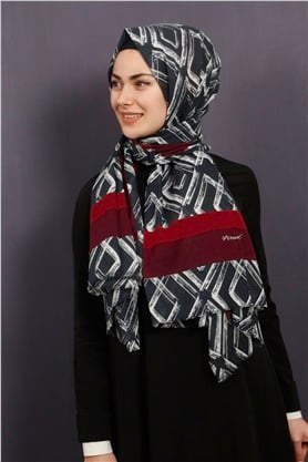 Piramit Pamuklu Desenli Şal 1289-24
