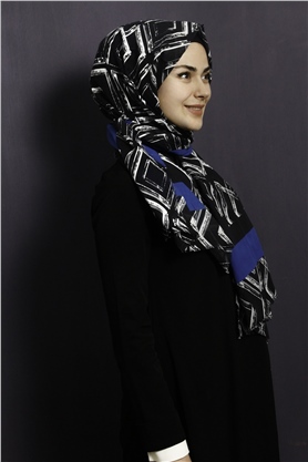 Piramit Pamuklu Desenli Şal 1289-25