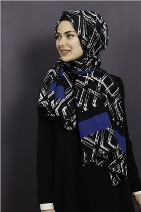 Piramit Pamuklu Desenli Şal 1289-25