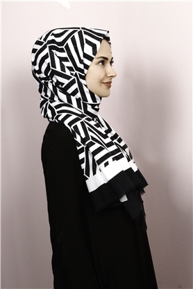 Piramit Pamuklu Desenli Şal 1289-27