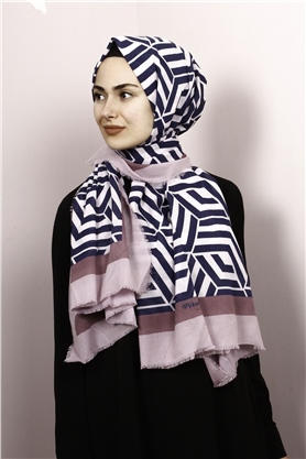Piramit Pamuklu Desenli Şal 1289-28