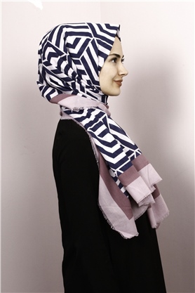 Piramit Pamuklu Desenli Şal 1289-28