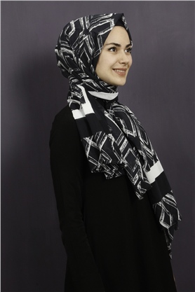 Piramit Pamuklu Desenli Şal 1289-3